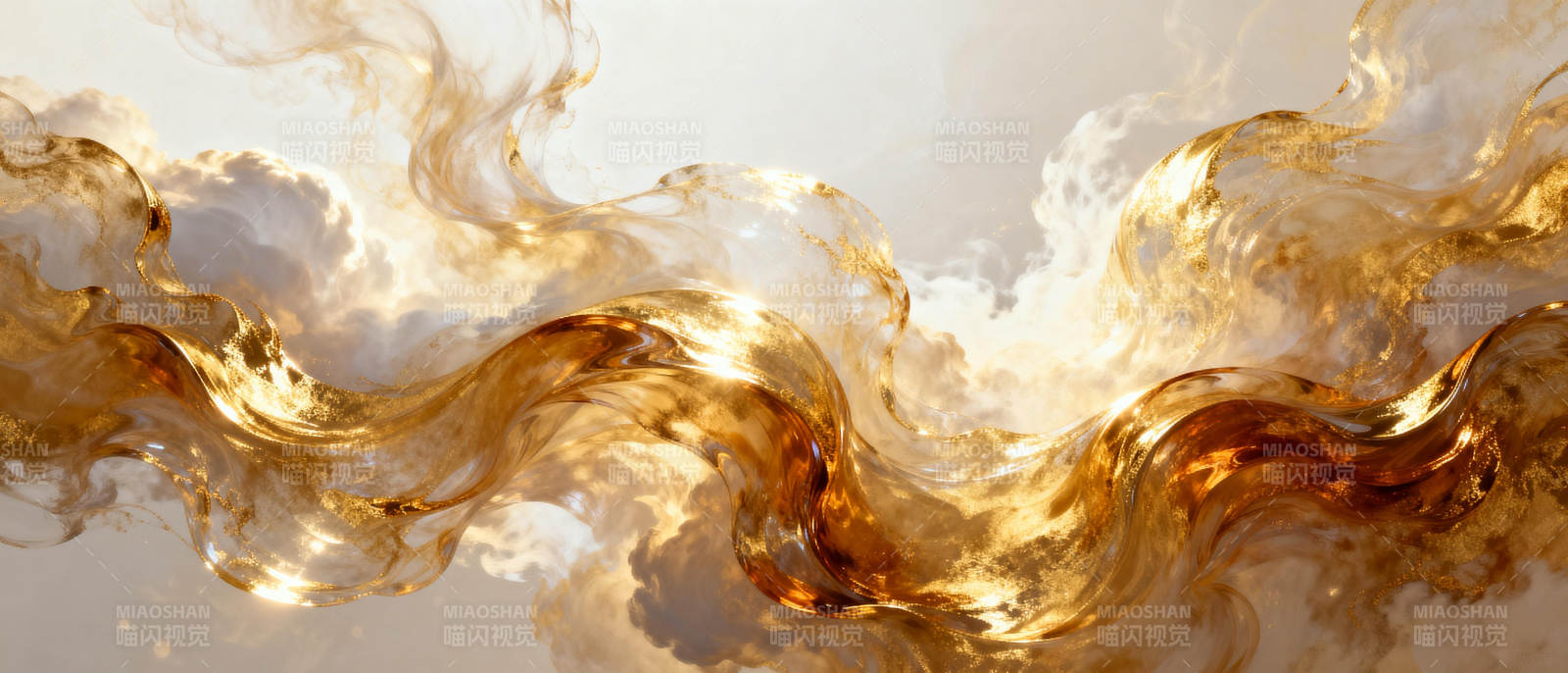 金色云海涌动图片