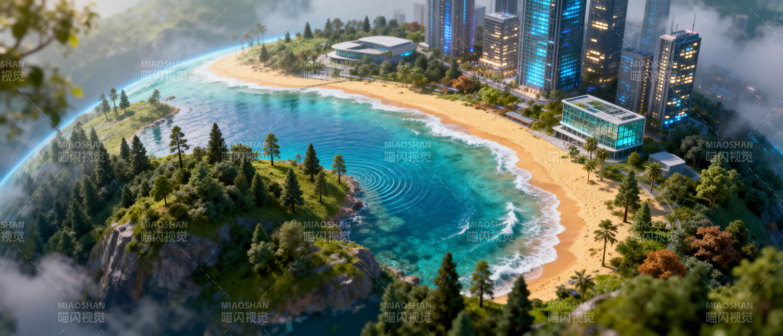 海滨城市风光图片