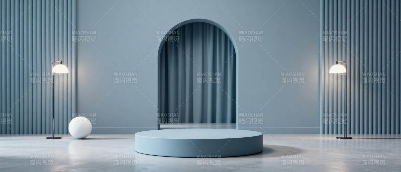 简约蓝调空间图片