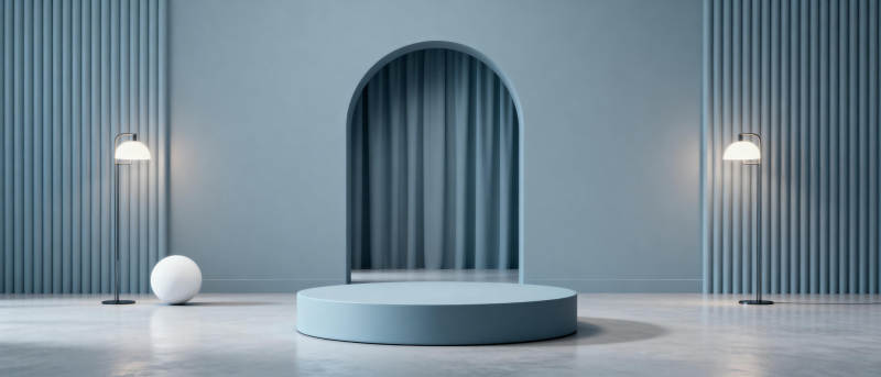 简约蓝调空间图片