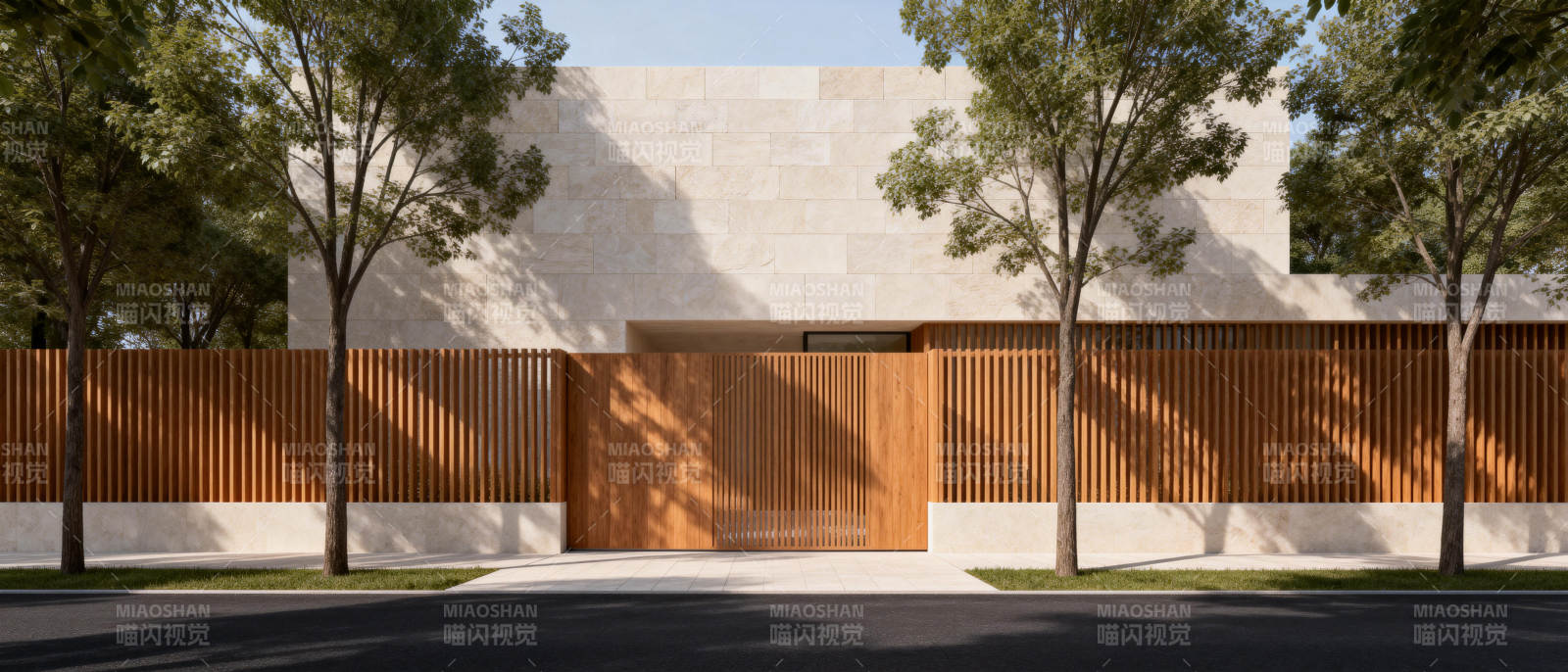 现代木栅栏庭院图片