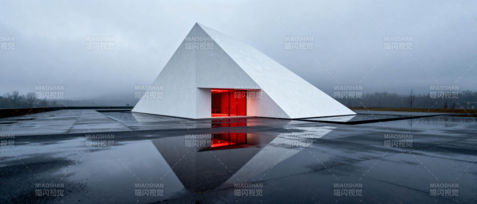 金字塔红门倒影图片