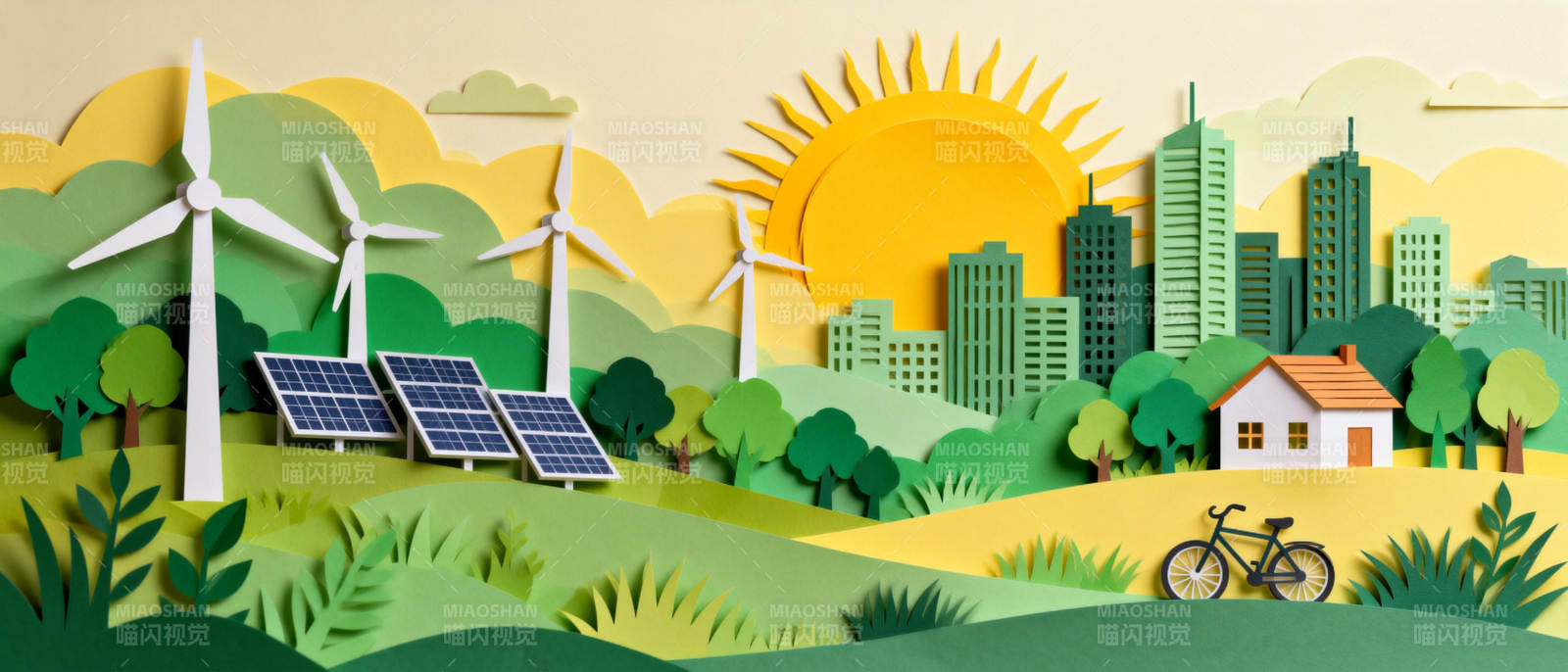 绿色能源城市风光图片