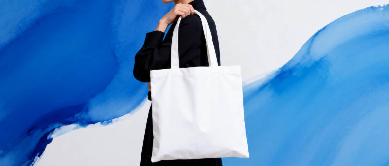 简约白袋 蓝韵相伴图片