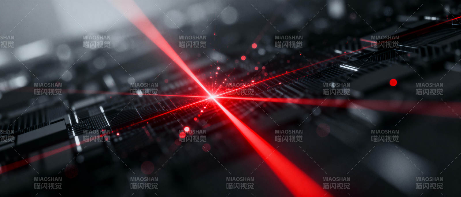 科技红光交汇图片