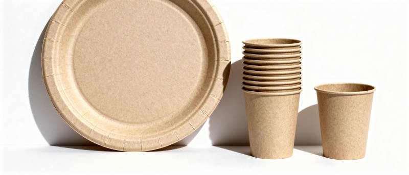 环保纸餐具套装图片