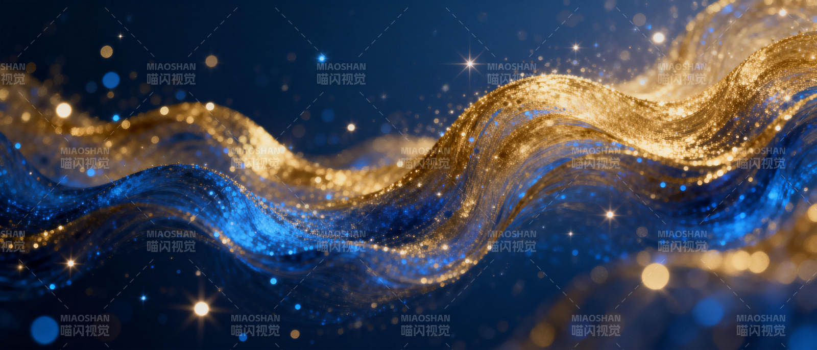 金色波浪星光璀璨图片