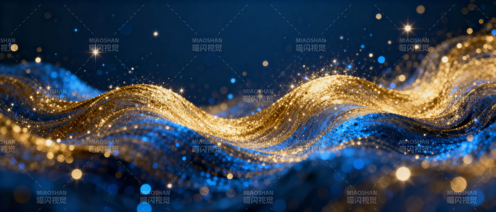 金色波浪闪耀夜空图片