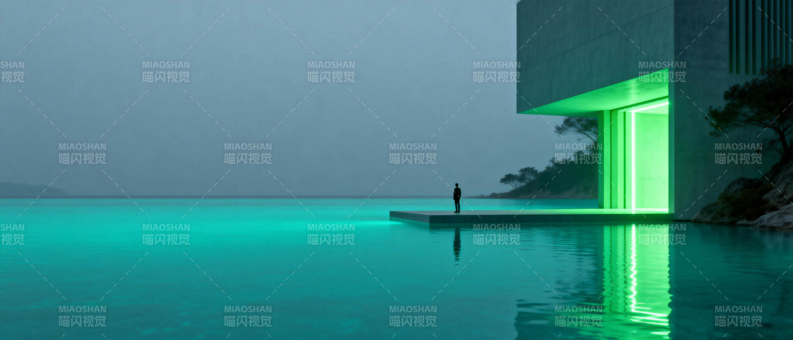 碧水映绿光图片