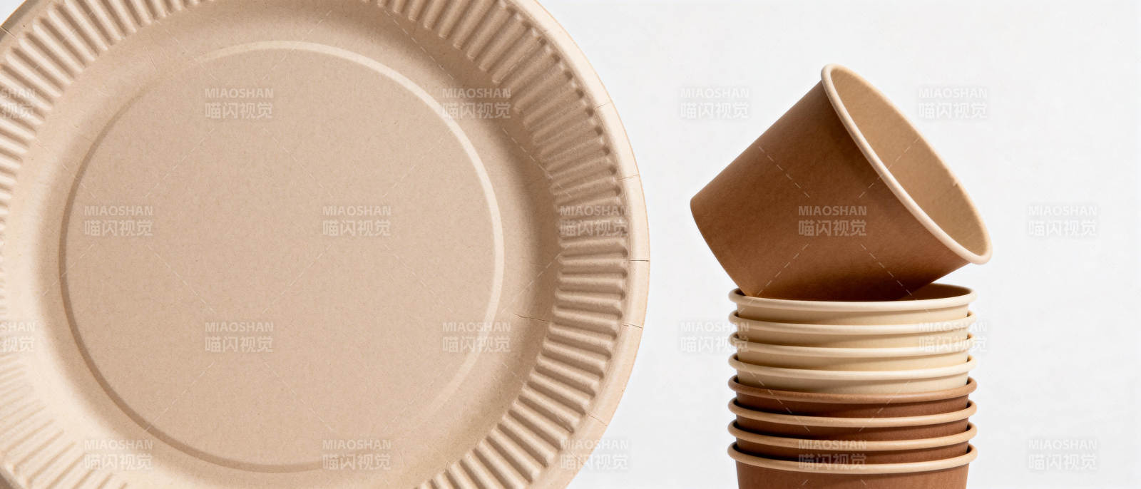 环保纸杯盘套装图片