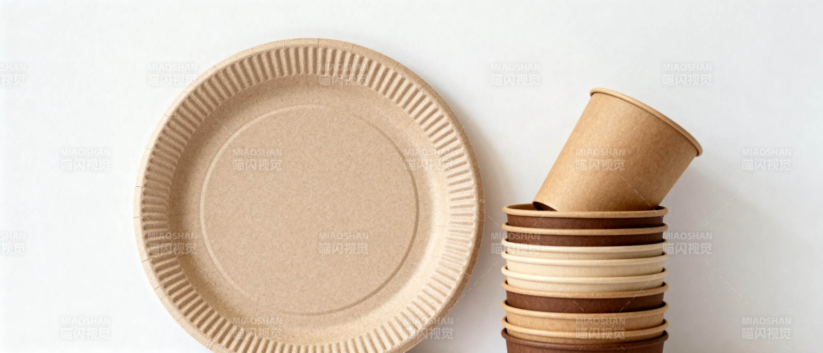 环保纸盘杯组合图片