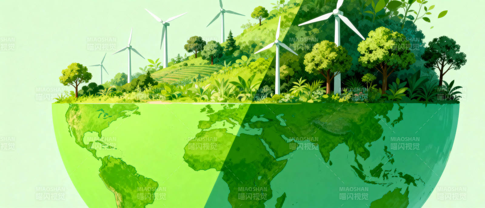 绿色地球 风能未来图片
