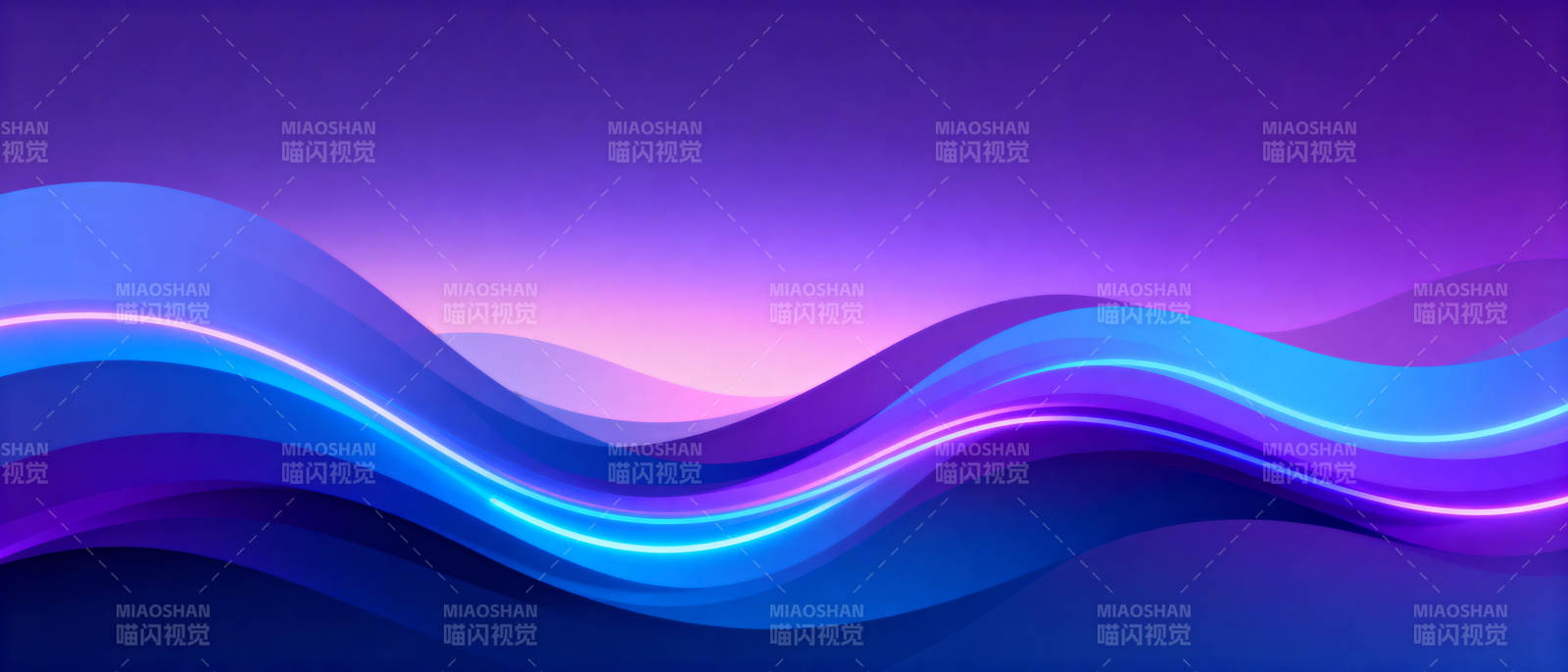 紫蓝波浪光影图片