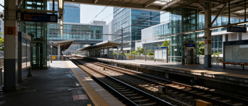 现代车站静谧一隅图片