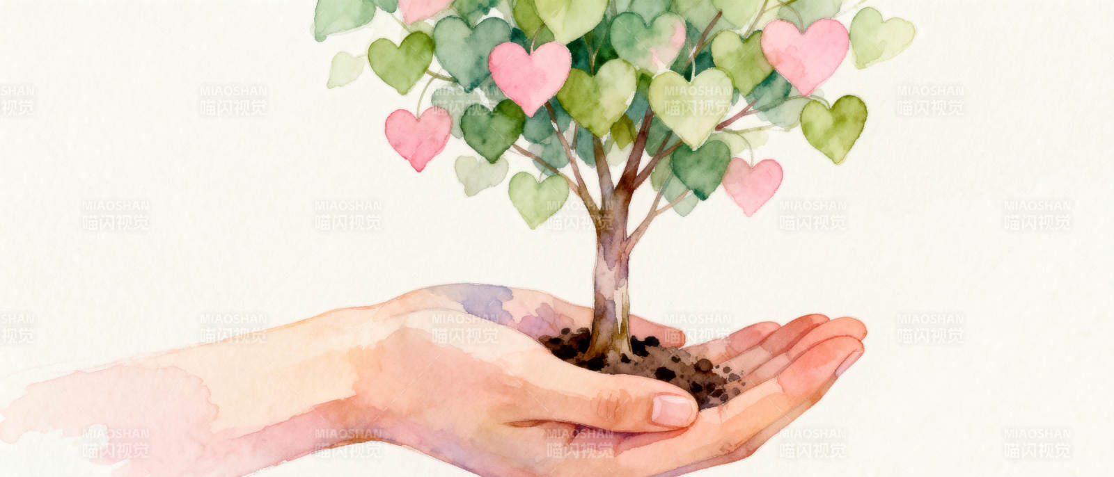 心形树在掌中图片