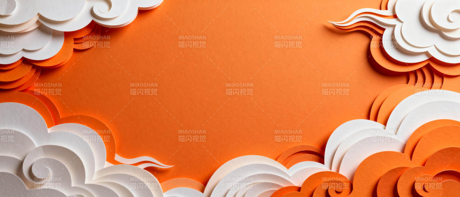 橙色云朵背景图片