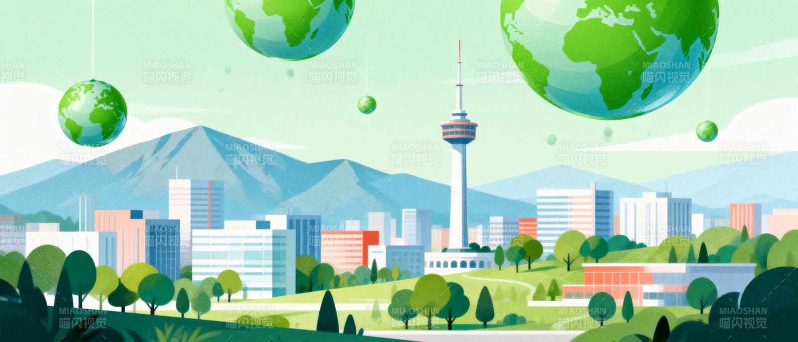 绿色城市 地球共舞图片