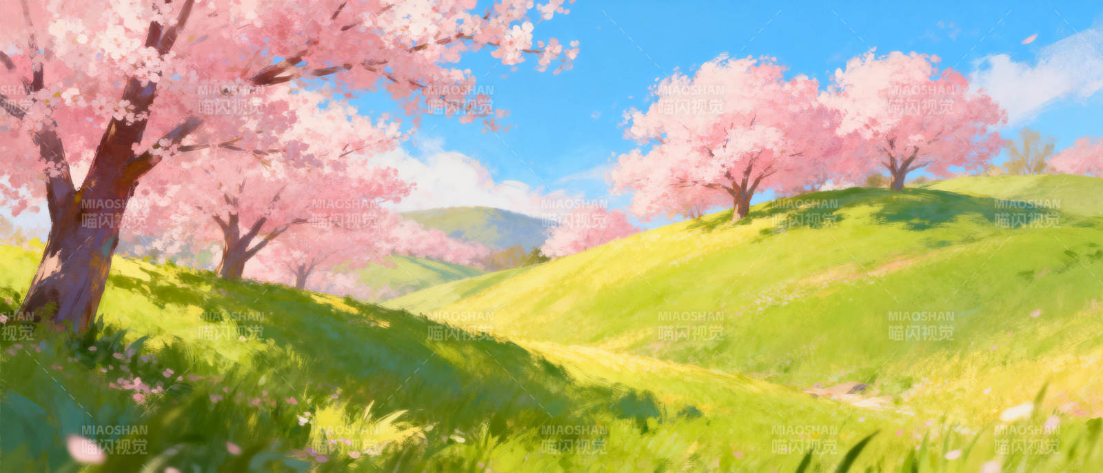 樱花春日田园图片