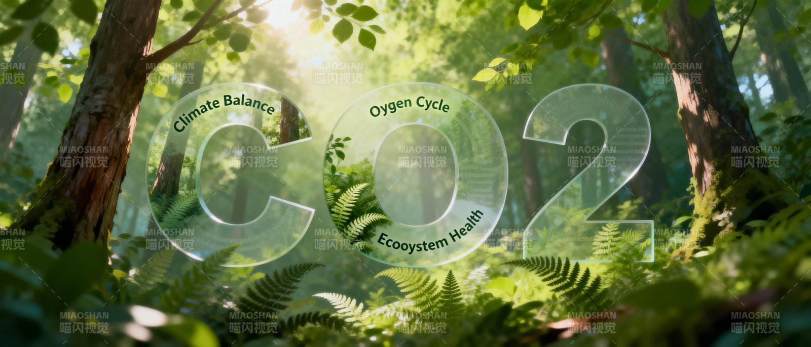 森林中的CO₂循环图片