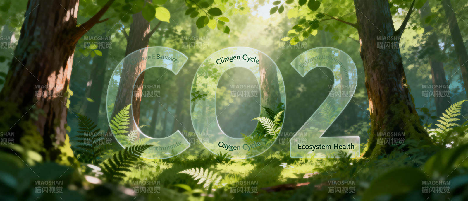 森林中的CO₂循环图片