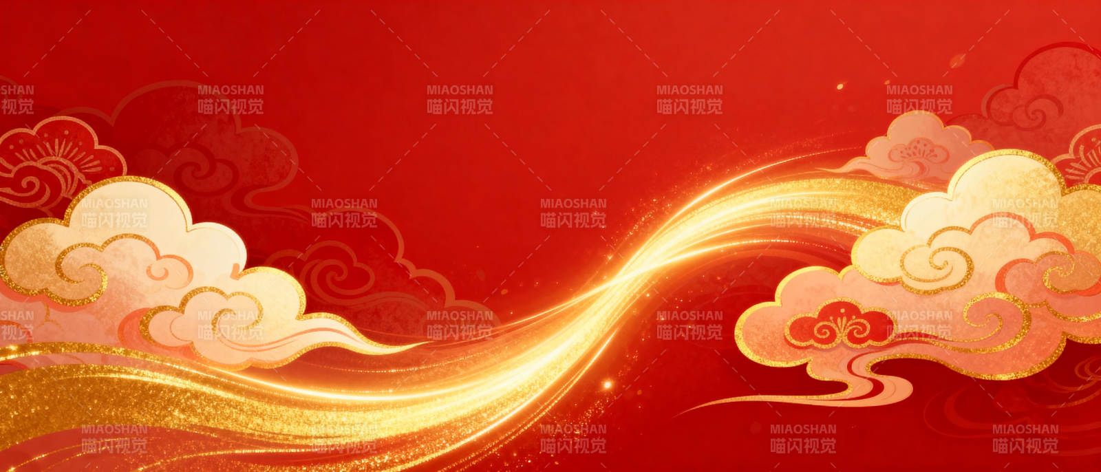 祥云金光迎新春图片