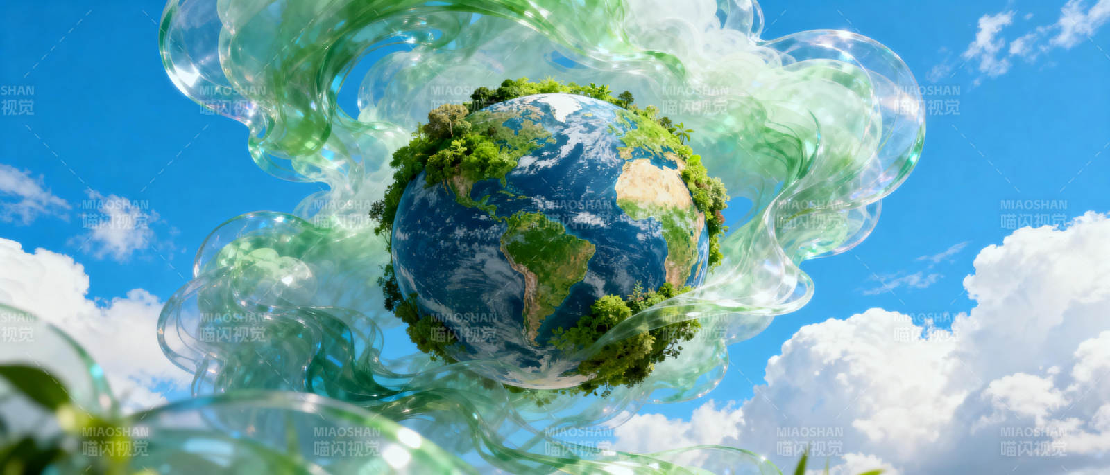 地球绿意盎然图片