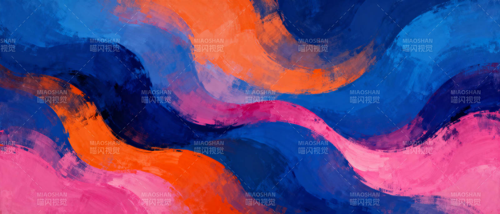 色彩流动的抽象画图片