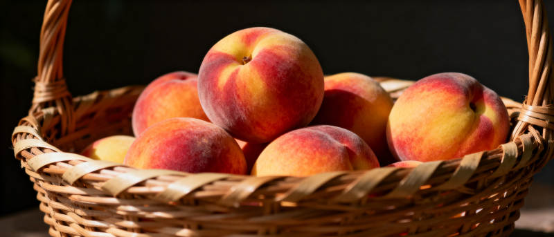 篮中鲜桃图片