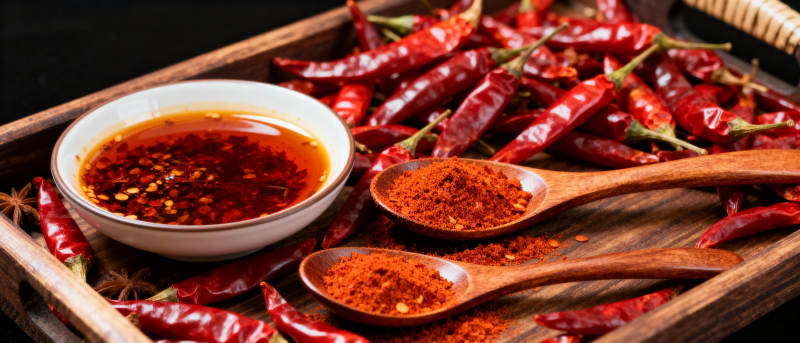 辣椒油与红椒粉图片