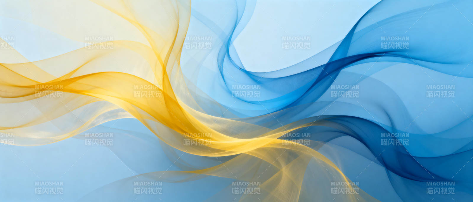 蓝黄交织的流动艺术图片