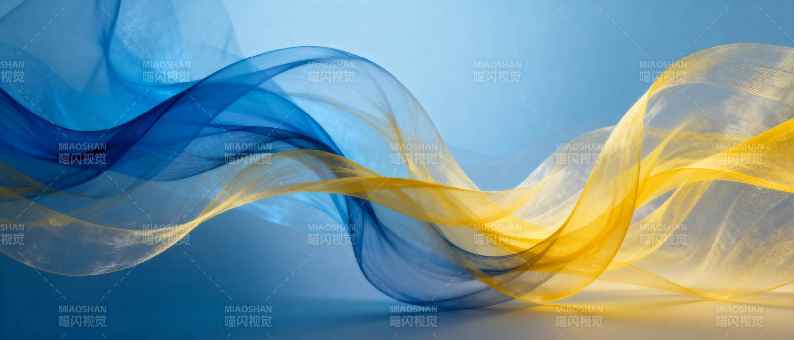 蓝黄交织的流动艺术图片