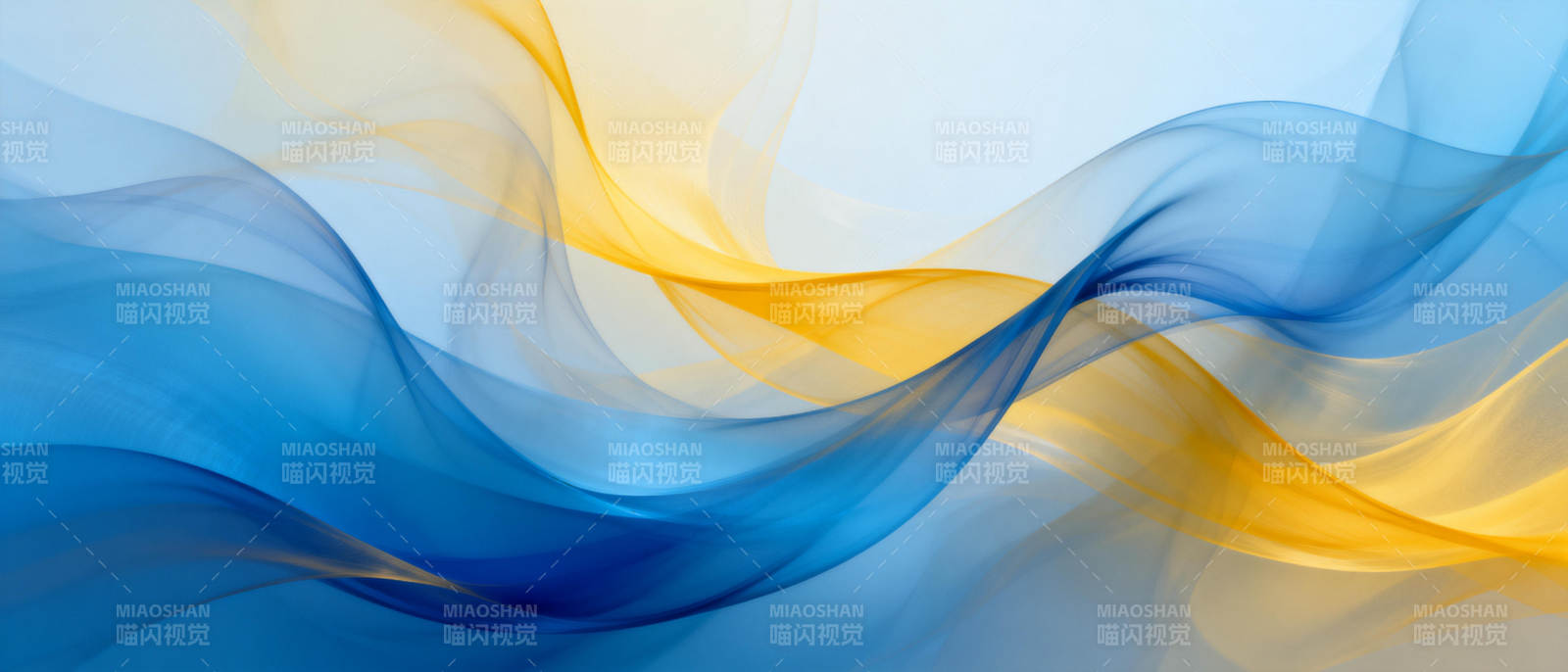 蓝黄交织的波浪图片