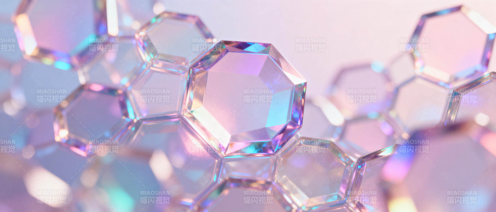 晶莹六边形结构图片