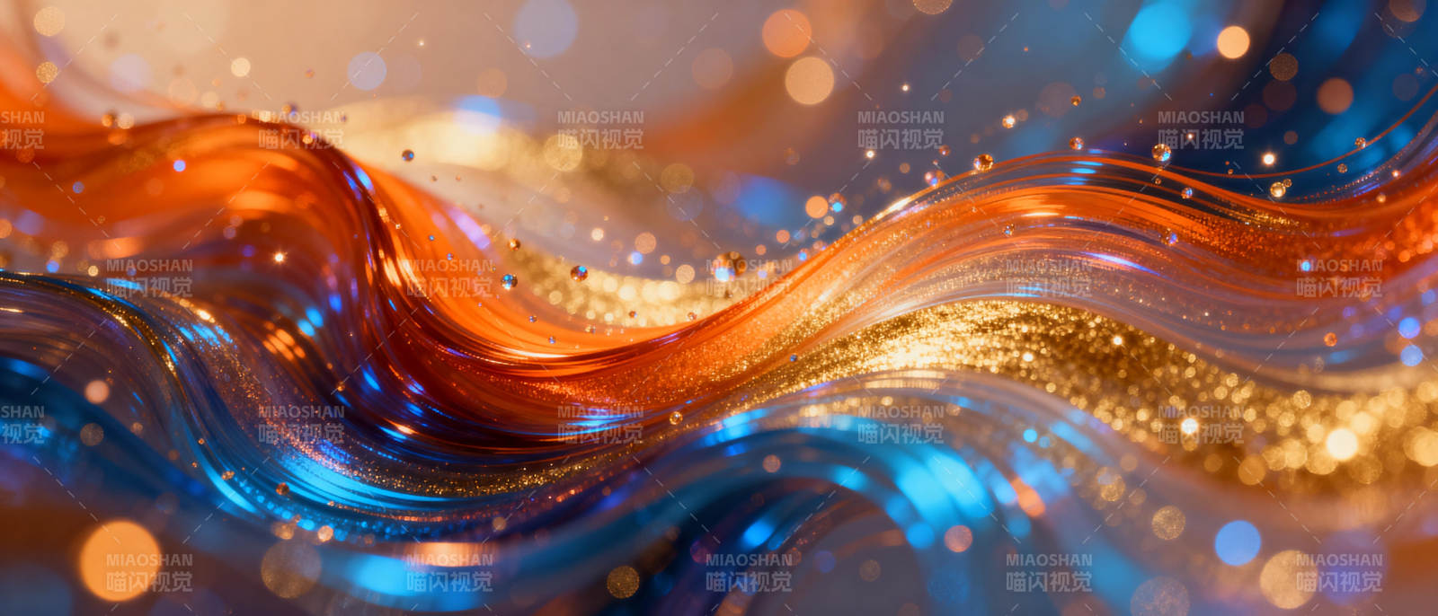 流光溢彩的波浪图片