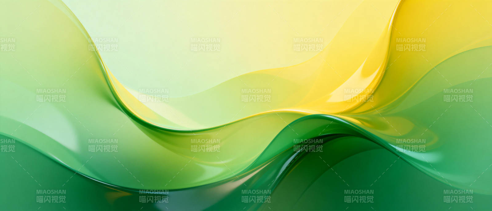 绿黄交织的波浪图片