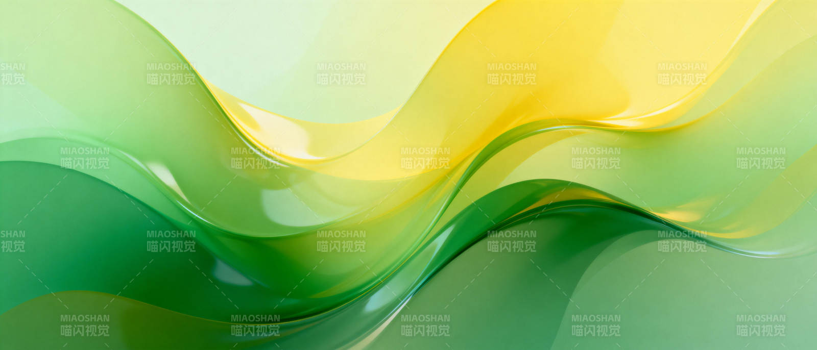 绿黄波浪图片