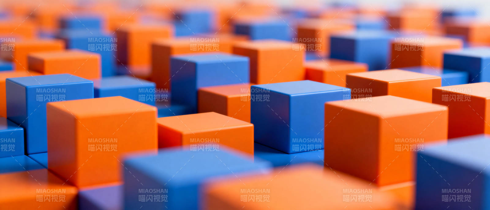 蓝橙方块阵列图片