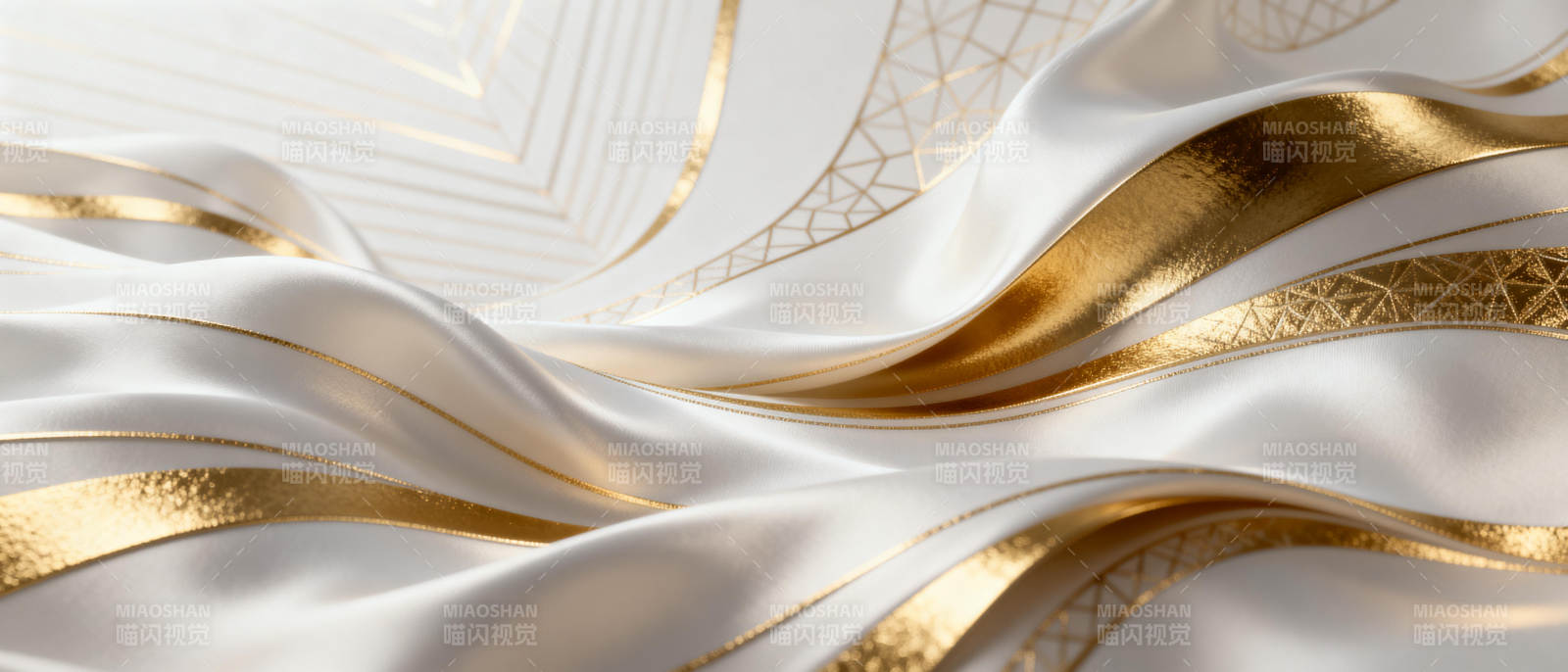 金丝白绸波纹图片