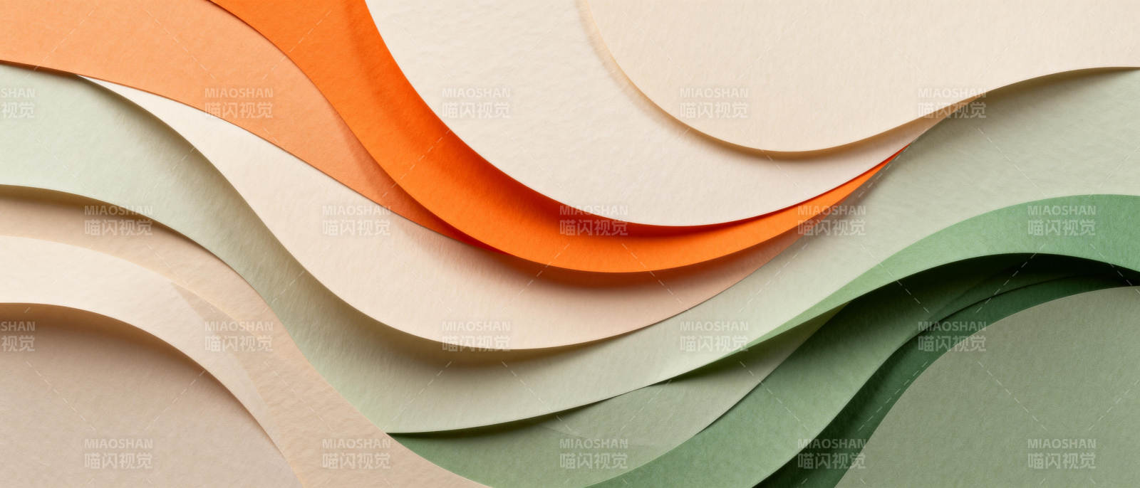 色彩波浪纸艺图片