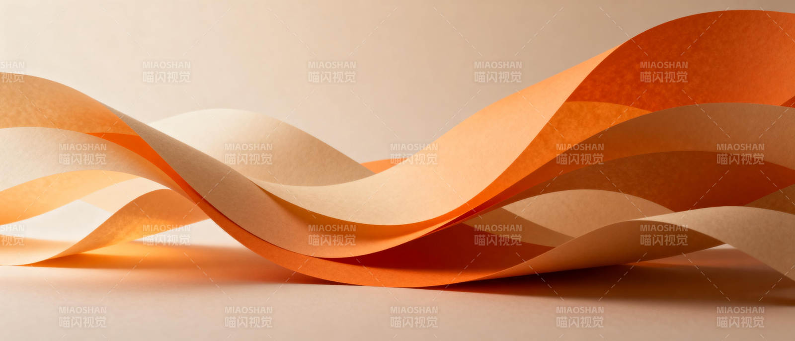 橙色纸带波浪造型图片