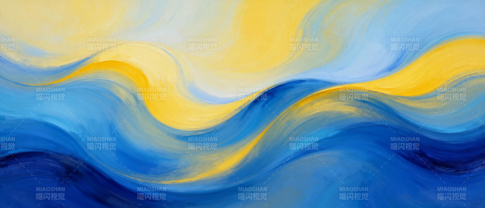蓝黄波浪图片