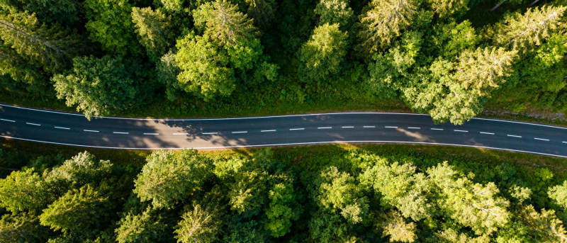 林间公路航拍图片