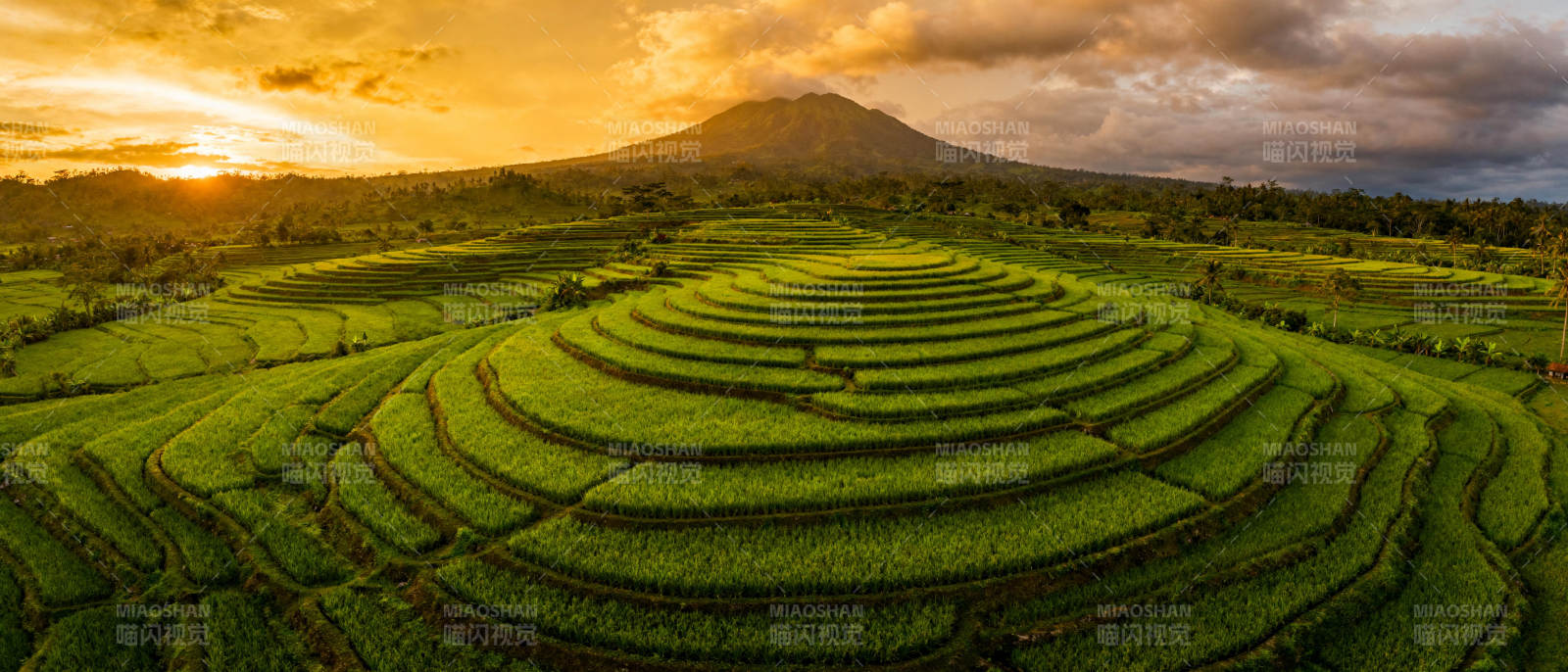 梯田日出风光图片
