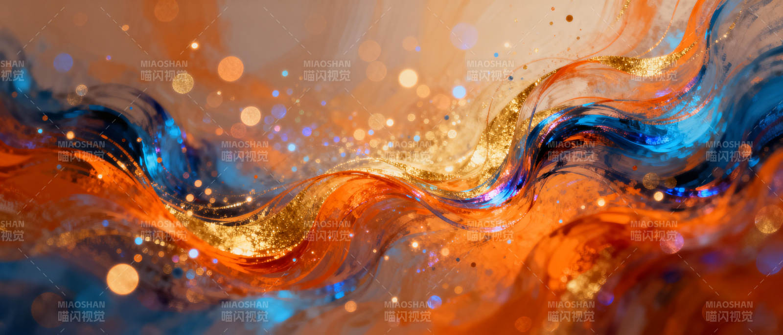 流光溢彩的波浪图片