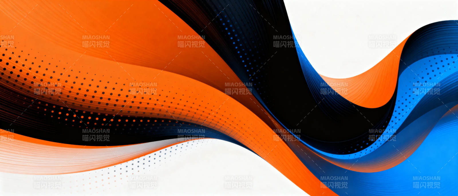 流线橙蓝动感图片
