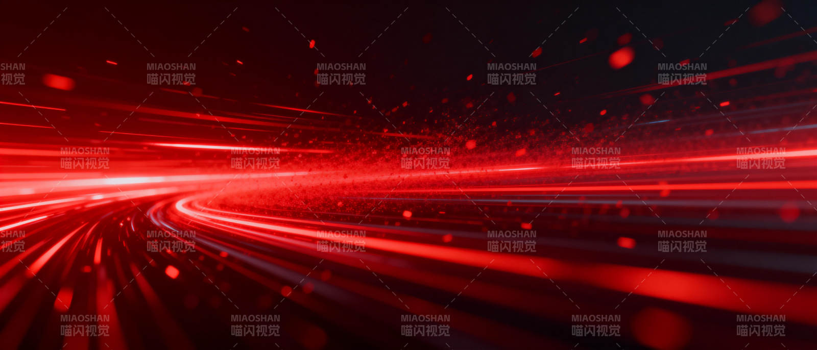 红色光轨疾驰图片