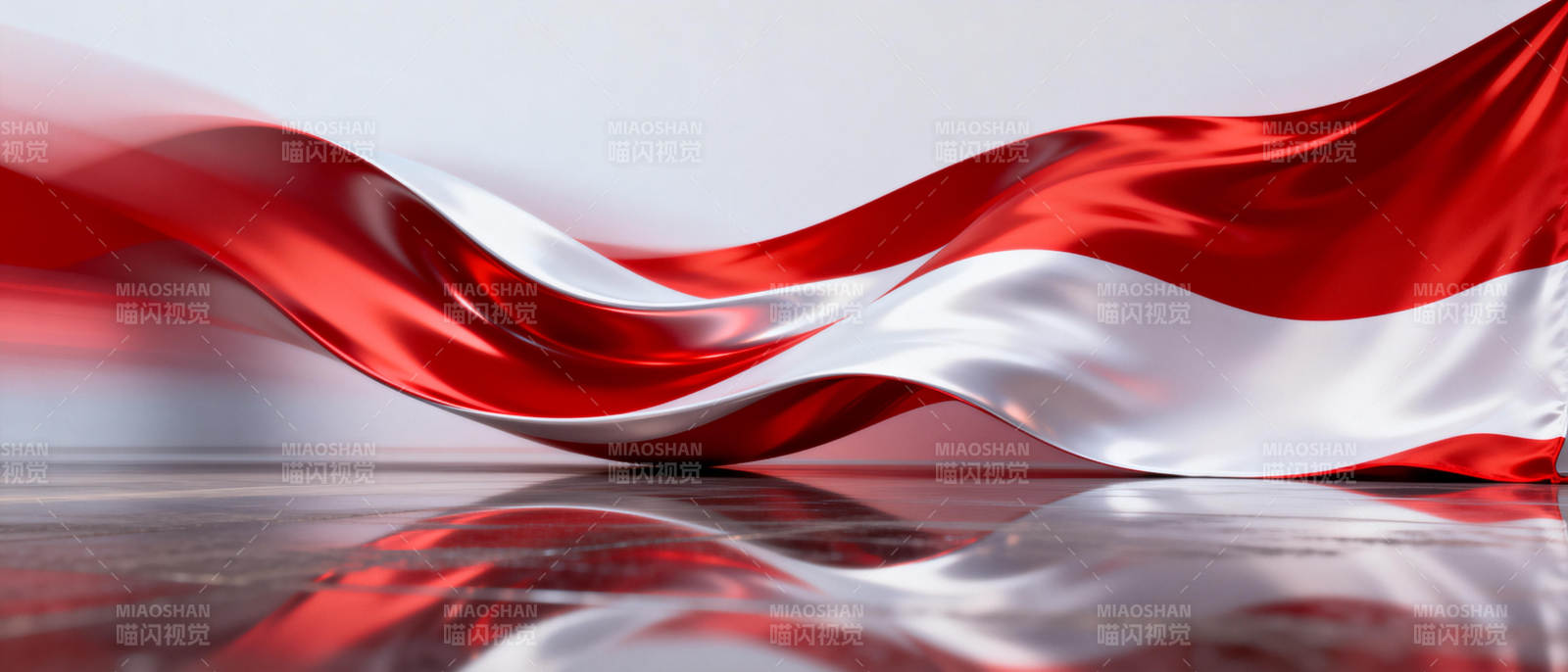 红白绸带飘舞图片