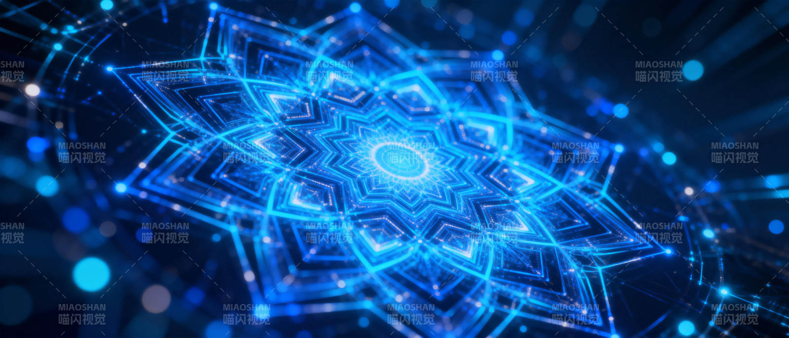 蓝色星芒科技图案图片