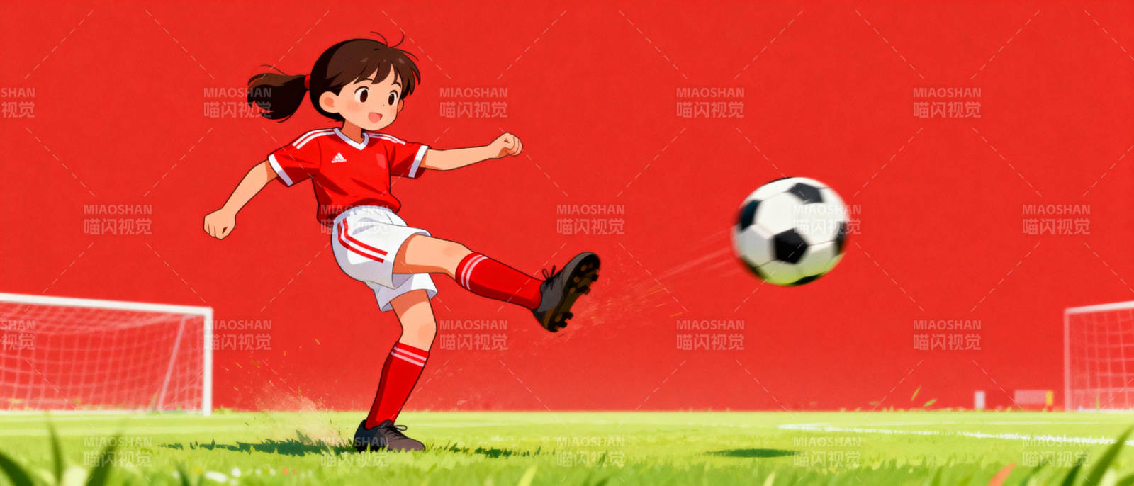 足球少女踢球瞬间图片