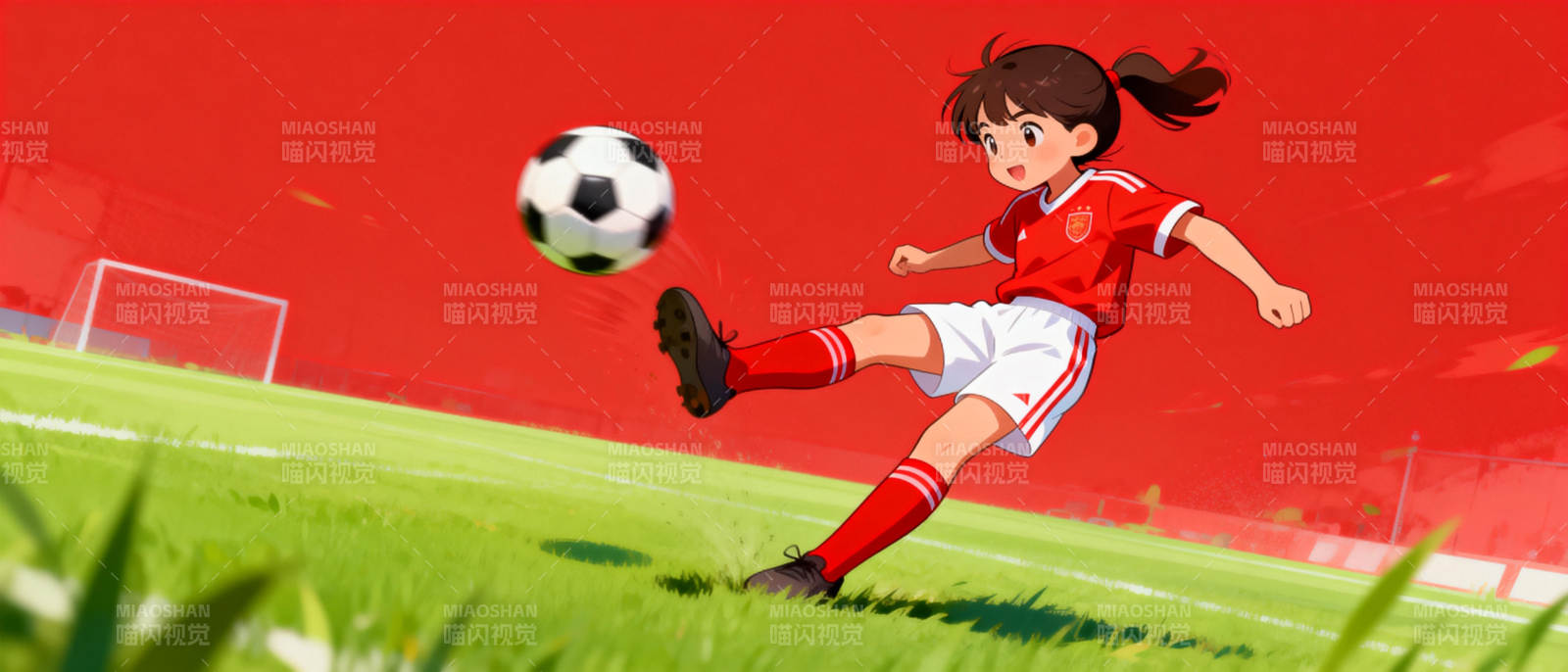 足球少女踢球瞬间图片